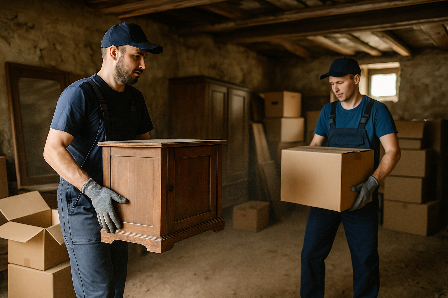 image Předměty připravené k vyklizení ze sklepa nebo půdy - organizace při stěhování